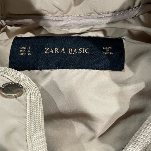 Zara Women's Quilted Equestrian Tan Puffer Jacket Size Small - Picture 3 of 5